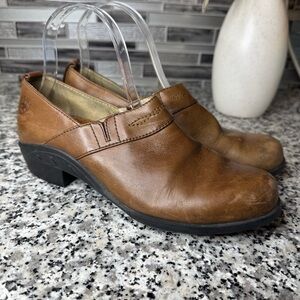 Ariat Paddock Leather Slip-on Clog Brown Leather Shoes Size 7